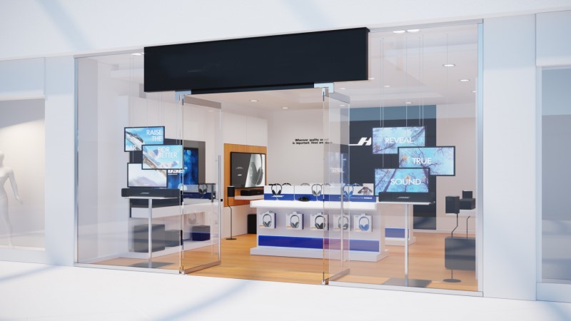 Add World display in an electronics showroom